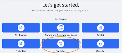 Screenshot of Trashbot feature on PayIt’s platform