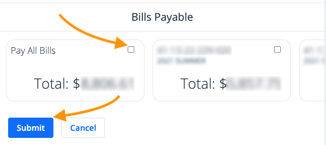 Pay Multiple Bills feature