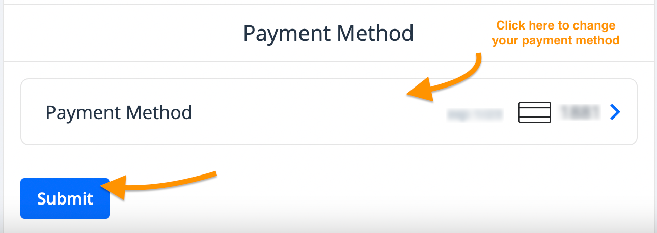 Screenshot of select payment method feature