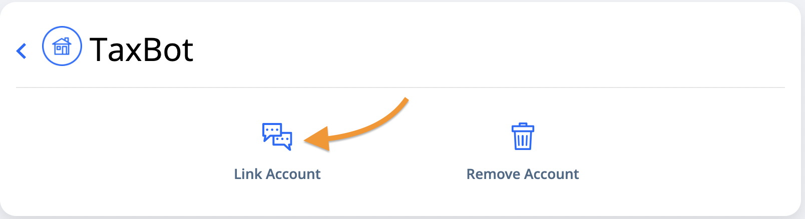 Link account button