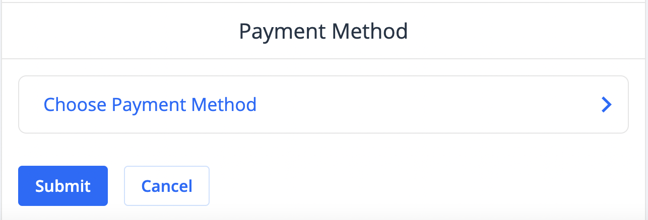 Choose payment method feature